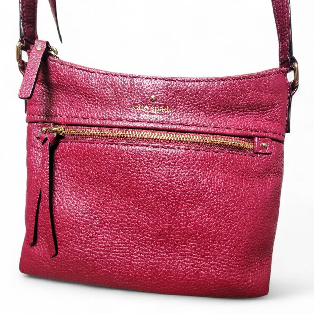 Kate Spade Melisse Jackson Street Pebbled Leather Crossbody Small Cranberry Zip